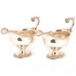 A pair of George III silver sauce boats,