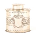 A Victorian silver tea caddy,