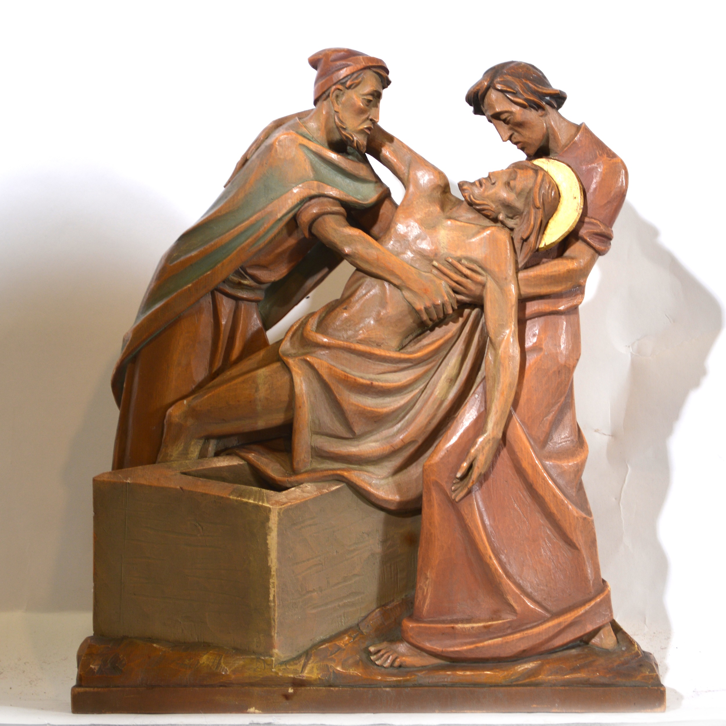 Set of fourteen carved and limed poplar Station of the Cross - Image 6 of 15