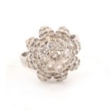 A diamond cluster cocktail ring.