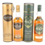 Two bottles of single Highland malt Scotch whisky, Glen Ord 12, and Glengoyne 10
