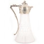 A Victorian silver mounted claret jug,