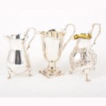 George II style silver pear-shape cream jug,