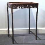 Chinese carved hardwood side table