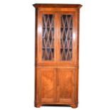Victorian mahogany freestanding corner cabinet