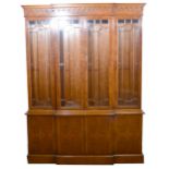 Brights of Nettlebed, burr walnut bookcase,