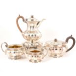 A George IV silver four-piece teaset,