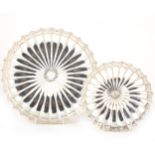 Two contemporary Turkish white metal dishes, Armaggan