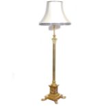 Brass Corinthian column standard lamp