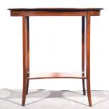 Edwardian inlaid mahogany oval occasional table.