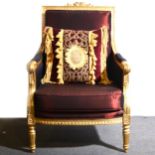 French gilt framed fauteuil