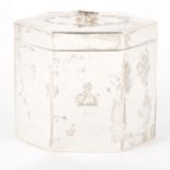 Edwardian silver tea caddy,