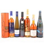Assorted dessert, sweet wines, and liqueurs