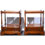 Pair of burr walnut side tables,