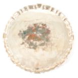 George II style circular silver salver,