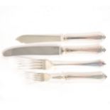 An extensive canteen of silver cutlery,