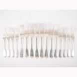 A set of eight late Victorian silver dessert forks,