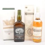 Two bottles of single Speyside malt Scotch whisky, Strathisla and Cragganmore