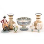 Selection of ceramics, pair of Satsuma vases, Royal Doulton figure etc.