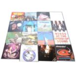 Collection of vinyl LP records, including Pink Floyd, Deep Purple, The Who, etc