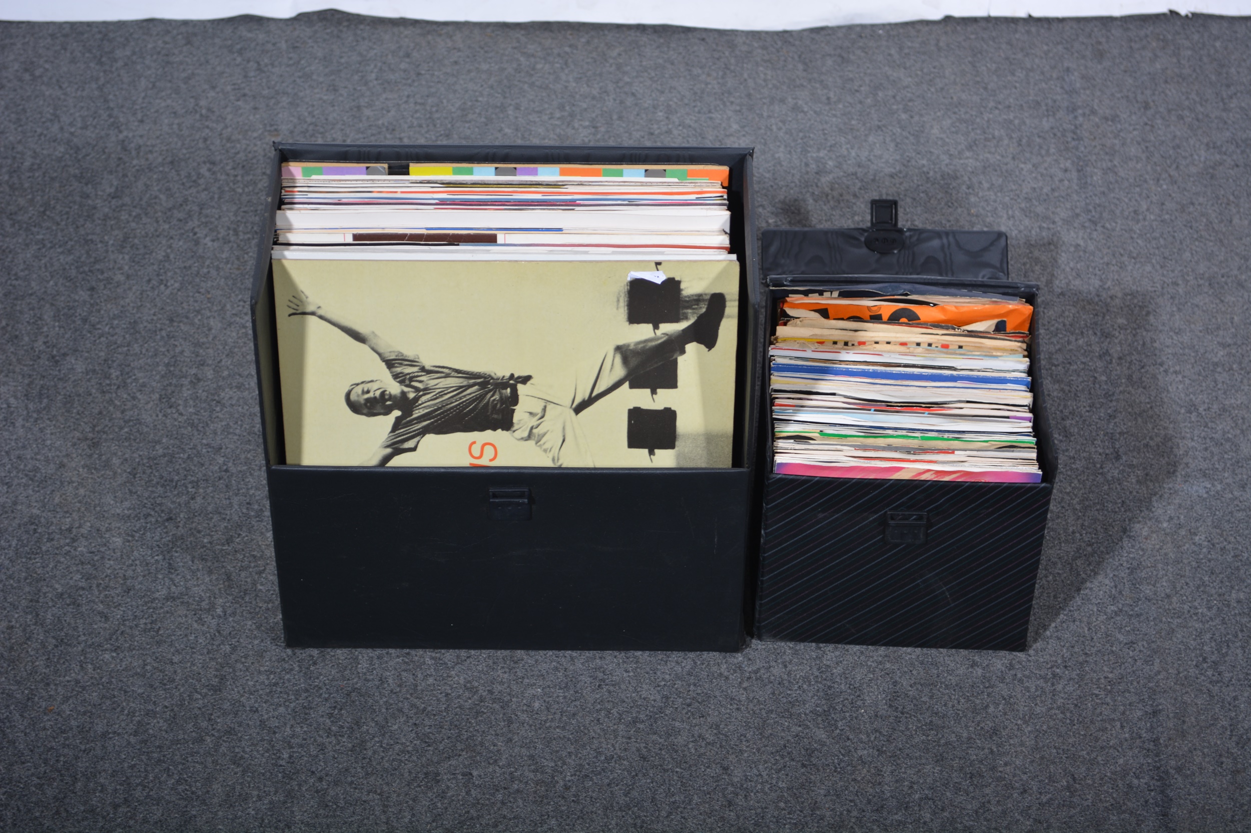 Collection of 12" and 7" vinyl music singles; in a large and small carry case, mostly 1980s pop - Image 2 of 2