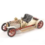 Mamod live steam Roadster car; white body, without burner accessories or box.