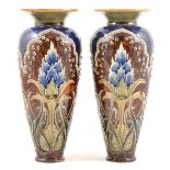 A pair of Doulton Lambeth vases by Eliza Simmance and Bessie Newberry