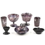 Collection of Victorian slag glass