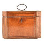 George III satinwood tea caddy