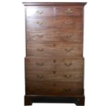 Victorian mahogany chest on chest