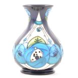 A Moorcroft Pottery 'Rennie Rose Blue' vase, designed by Rachel Bishop