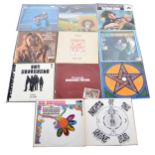 Eleven LP vinyl records; mixed music types including Van Morrison