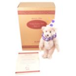 Modern Steiff teddy bear; Teddy Clown 1926, 1999 replica, limited edition with certificate, 33cm