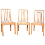 Set of six modern light oak dining chairs
