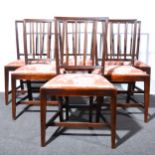 Set of six Late Georgian mahogany dining chairs,