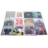 Twelve LP vinyl records; including, Joy Division - Unknown Pleasures, Carter The Unstoppable Sex