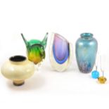 A small quantity of 20th century art glass including Whitefriars, Caithness, etc