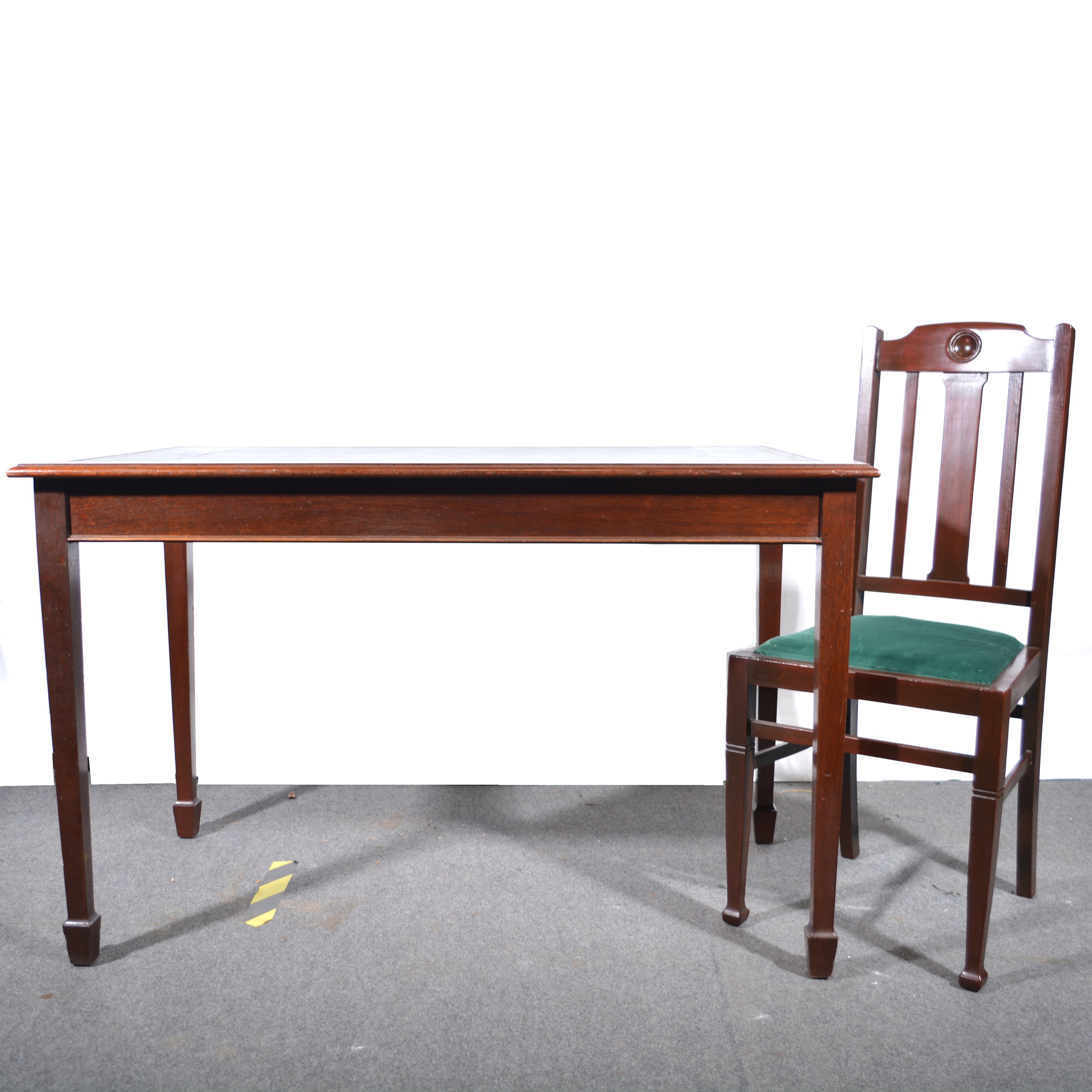 Mahogany writing table and a chair