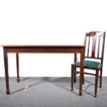 Mahogany writing table and a chair