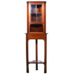 Edwardian walnut freestanding corner cabinet