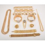 Ten items of vintage gilt metal jewellery, Grosse, Trifari, Ferragamo, Bijoux Cascio