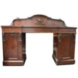 Victorian mahogany twin pedestal sideboard