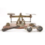 Postal scales and opera glasses