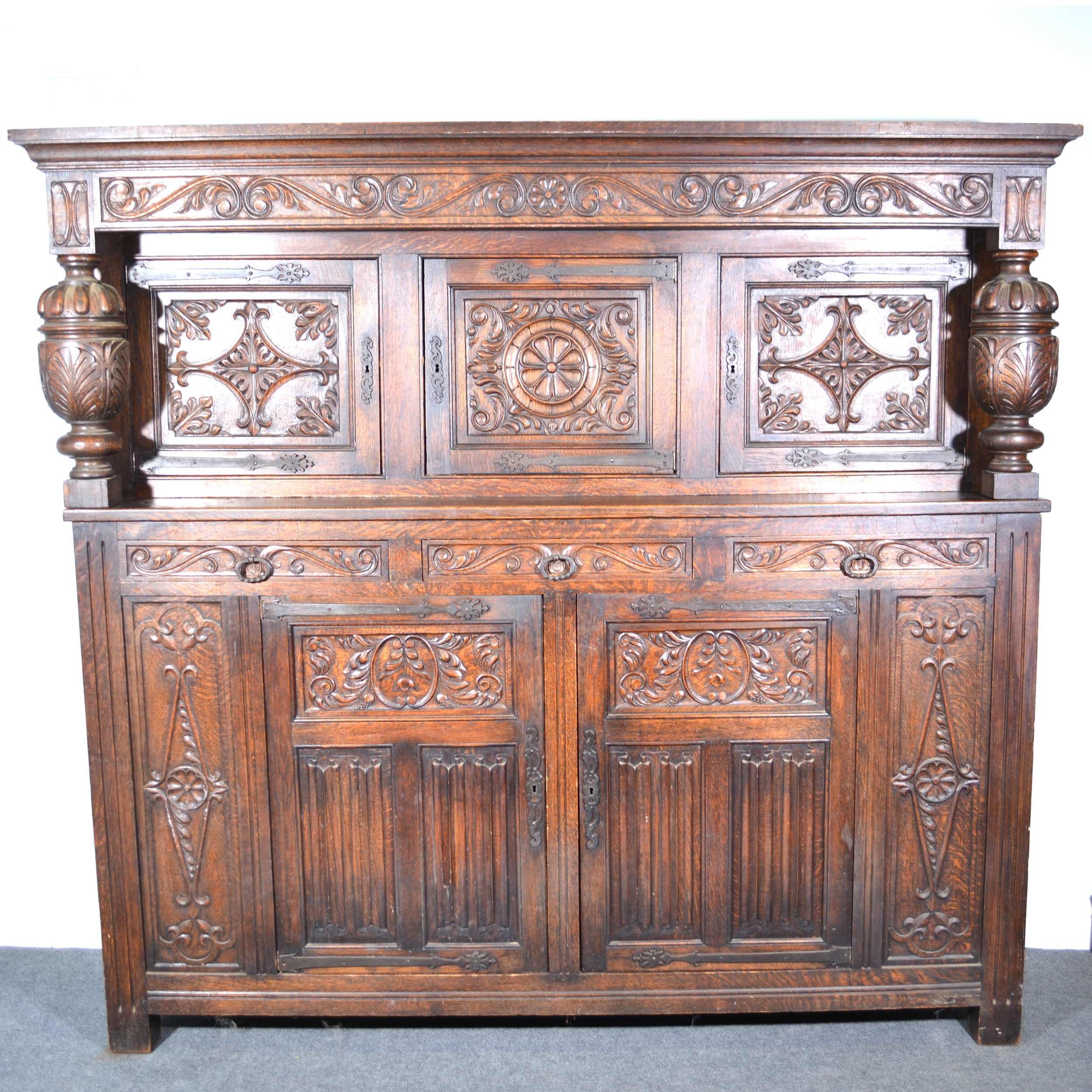 Victorian oak court cupboard