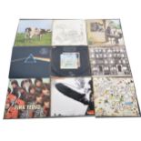 Eight Led Zeppelin and Pink Floyd LP vinyl records