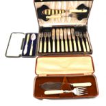 A quantity of cased silver-plated flatware