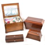Small collection of boxes, including a tea caddy.