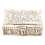 A Burmese white metal box