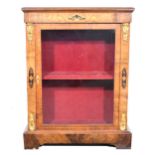 Victorian walnut and marquetry vitrine