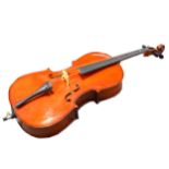 Cello - A 4/4 Cecchino Cellini cello, T Batchelar Leicester label, with P&H fibreglass bow, clip-on